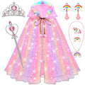 Princess Dress-Up Set for Girls – 4 Themes, Cape, Tiara, Wand & Jewelry