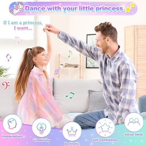 Princess Dress-Up Set for Girls – 4 Themes, Cape, Tiara, Wand & Jewelry