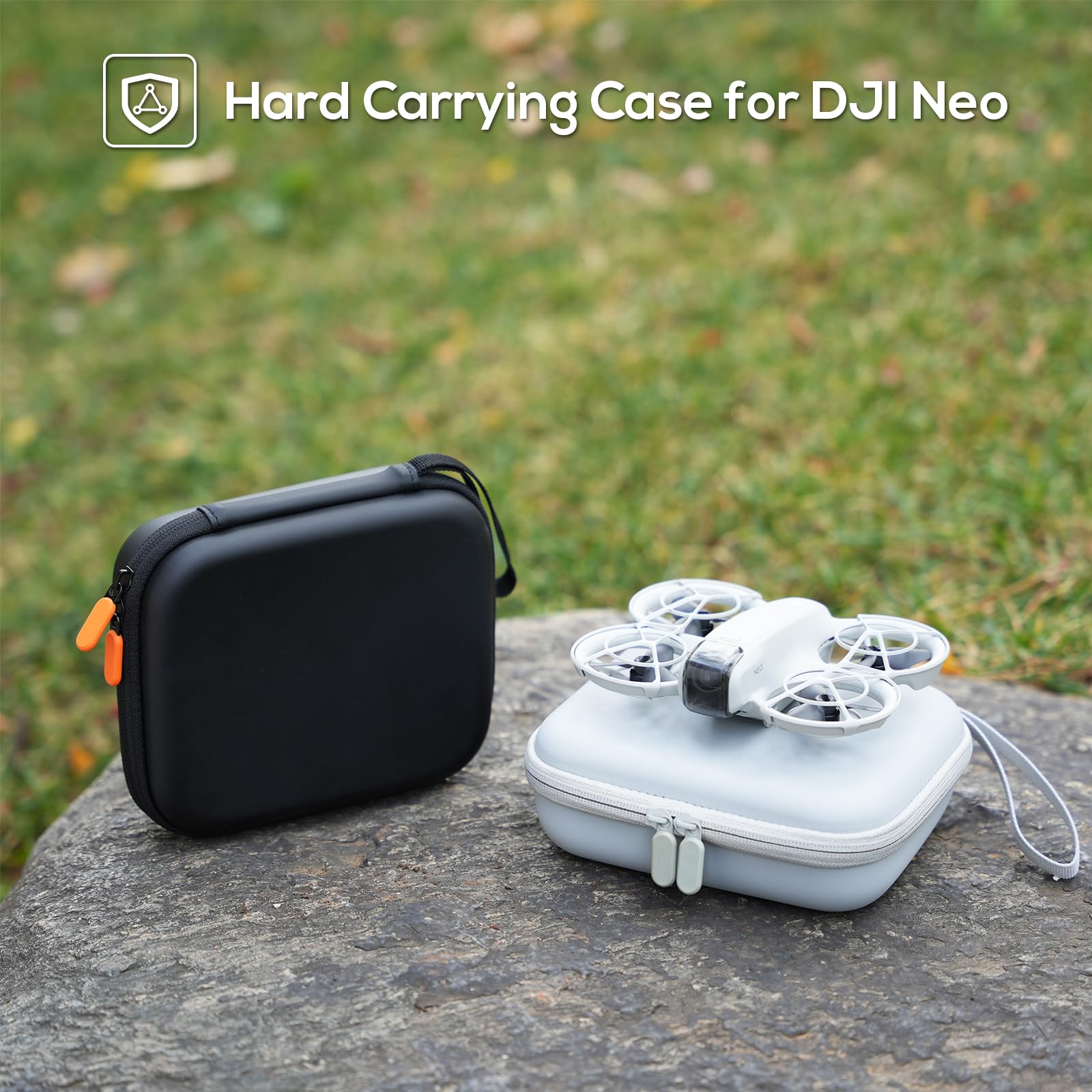ProCase DJI Neo Carrying Case – Hard Shell Shockproof Travel Case (Orange/Black)