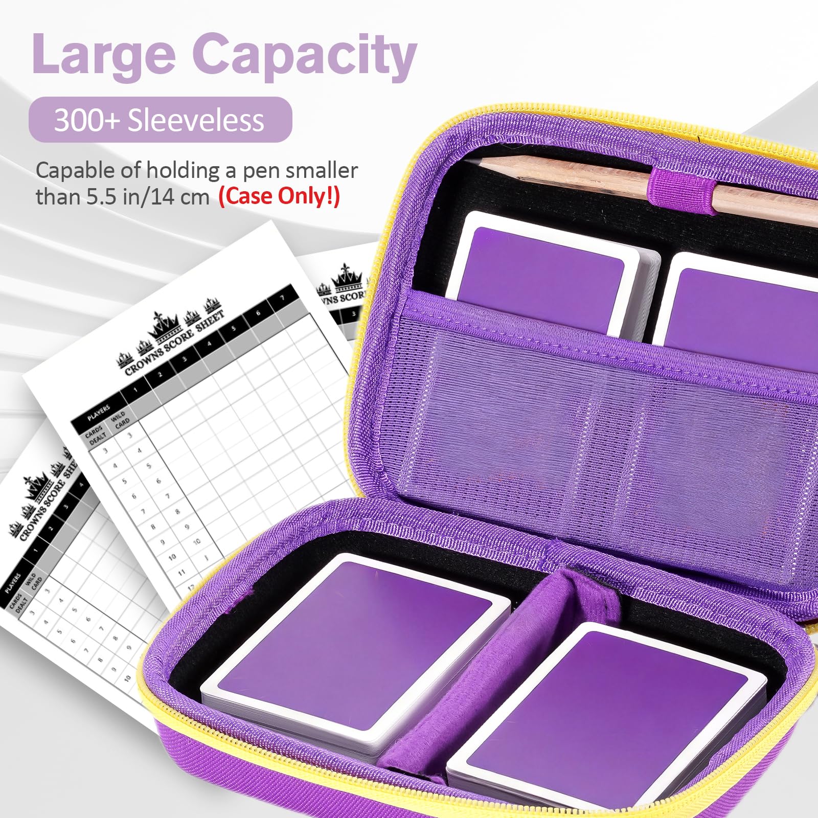 ProCase Hard Card Case for 300+ Cards – Purple EVA Travel Storage for UNO, Five Crowns, and More (Case Only)