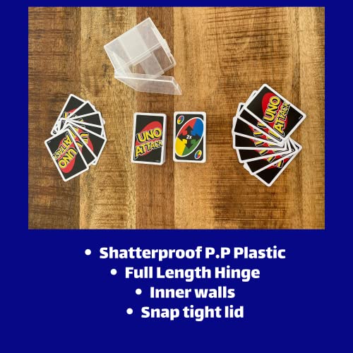 PRODUCT80 BitsBins 3-Pack Card Cases – Holds UNO Deck or 142 Cards – Shatterproof Snap Lid