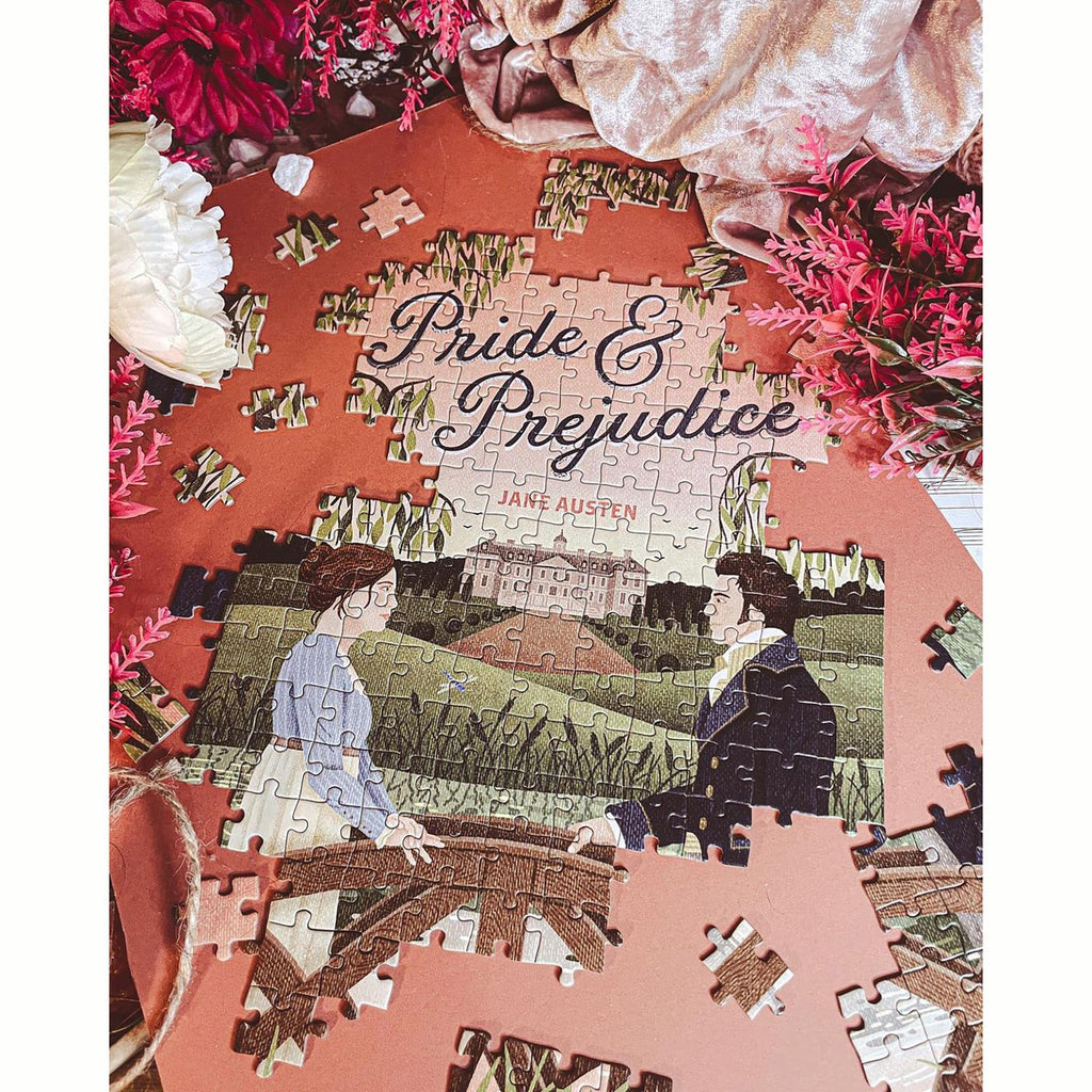 Professor Puzzle Jigsaw Library: Pride & Prejudice Double-Sided 252-Piece Puzzle in Book-Shaped Box