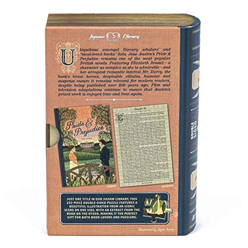 Professor Puzzle Jigsaw Library: Pride & Prejudice Double-Sided 252-Piece Puzzle in Book-Shaped Box