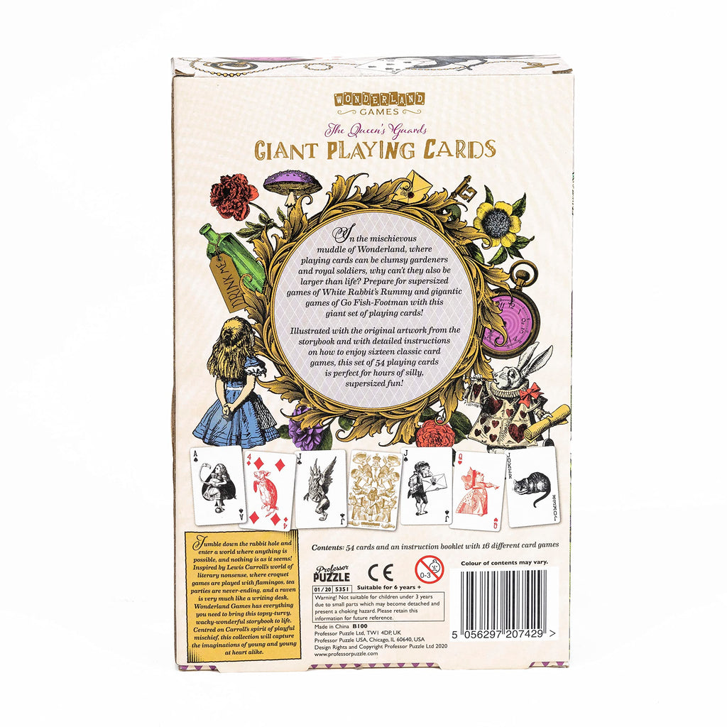 Professor Puzzle Queen's Guard Giant Playing Cards – Alice in Wonderland Jumbo Deck
