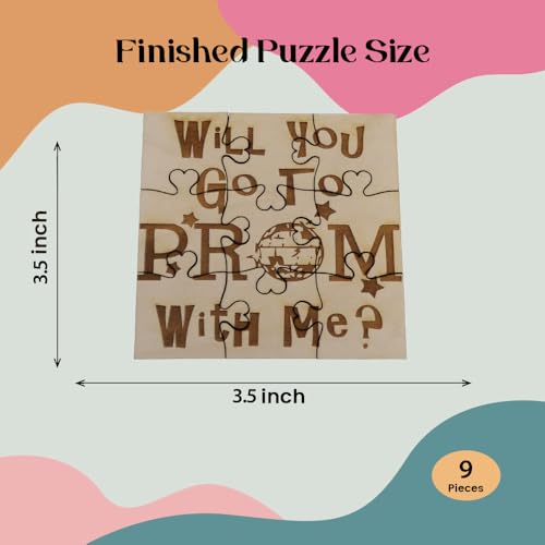 Prom Proposal Puzzle – 9-Piece Laser-Engraved Basswood Jigsaw, Personalized Gift