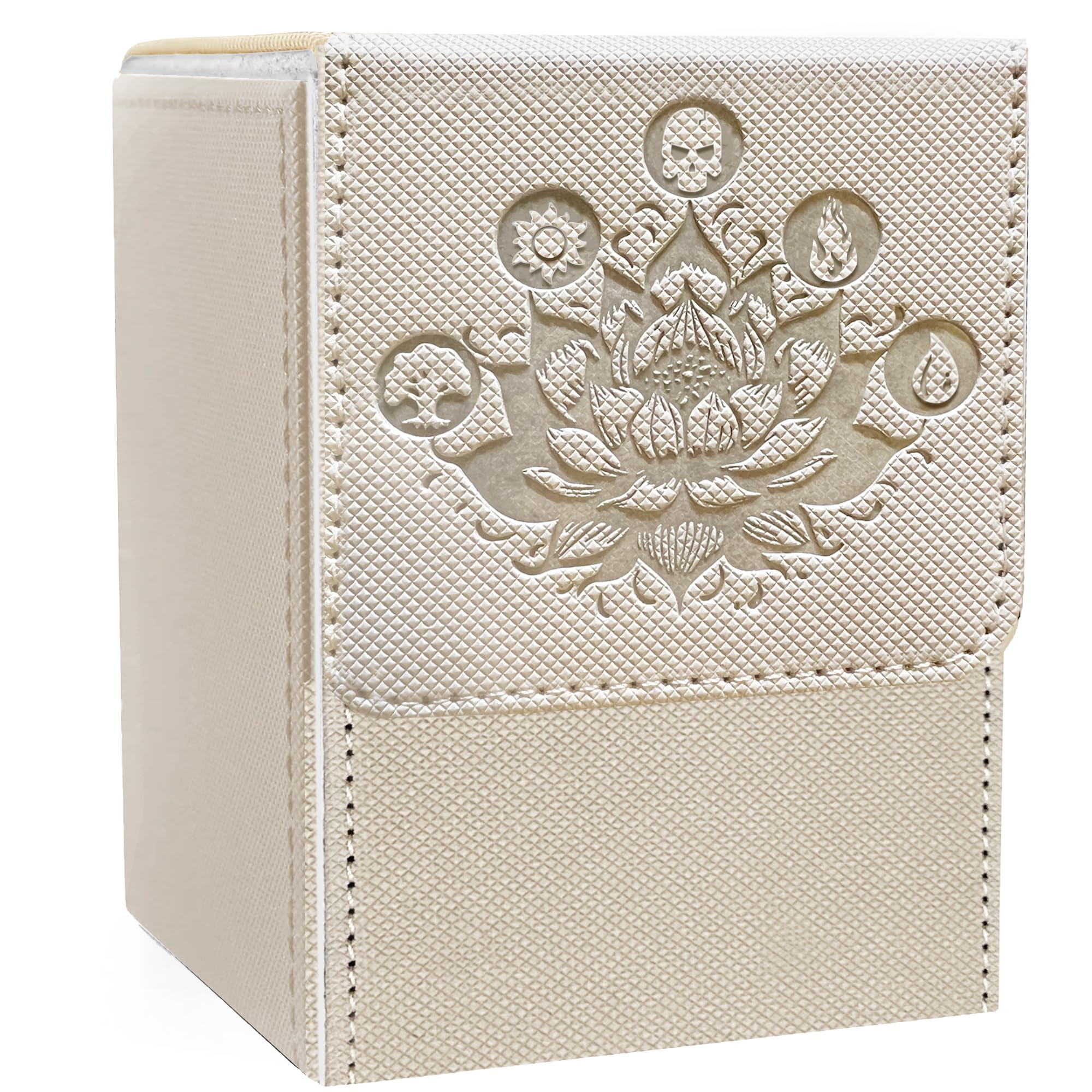 PROMAXIBINDER MTG Commander Deck Box – Holds 100+ Cards, Magnetic Closure, PU Leather, Grey