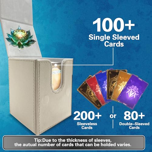 PROMAXIBINDER MTG Commander Deck Box – Holds 100+ Cards, Magnetic Closure, PU Leather, Grey