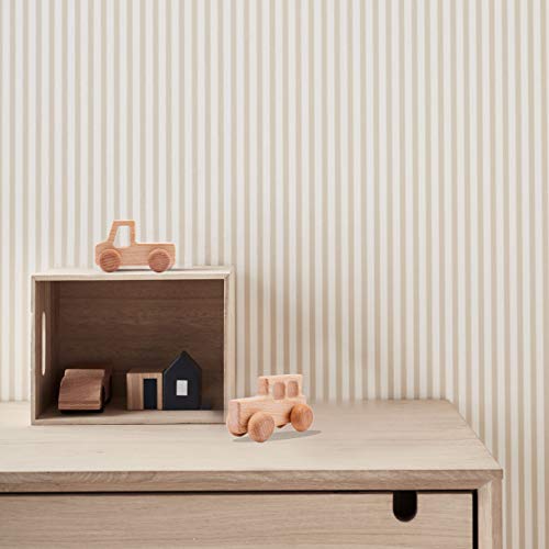Promise Babe 2-Pack Wooden Truck Rattles – Natural Beech Teether Toy for Infants, Montessori Grasping Toy