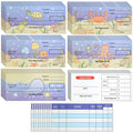 Prop Money Checkbook Set - Sea Animal Theme Fake Checks for Kids - Financial Literacy Homeschool Math Manipulatives - 150 Sheets