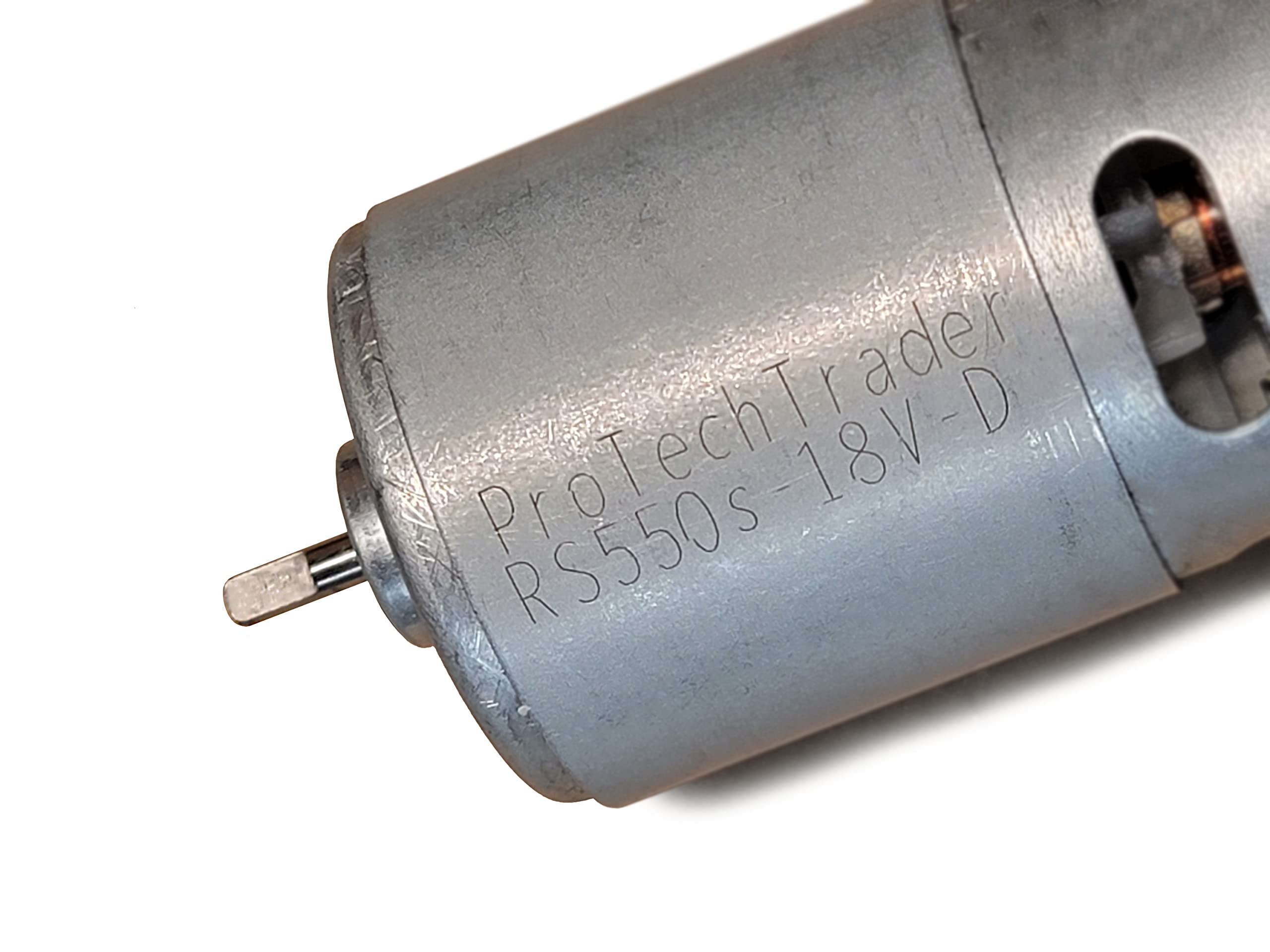 ProTechTrader RS-550S 18V Brushed DC Motor with 3.175mm D-Shaft for Drill Replacement and Robotics