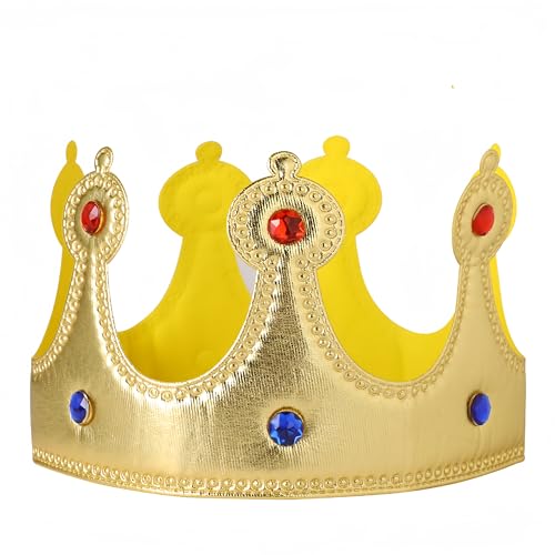 Proumhang Kids King Cape and Crown Set – 80cm Royal Prince Cloak for Boys Girls, Coronation Costume