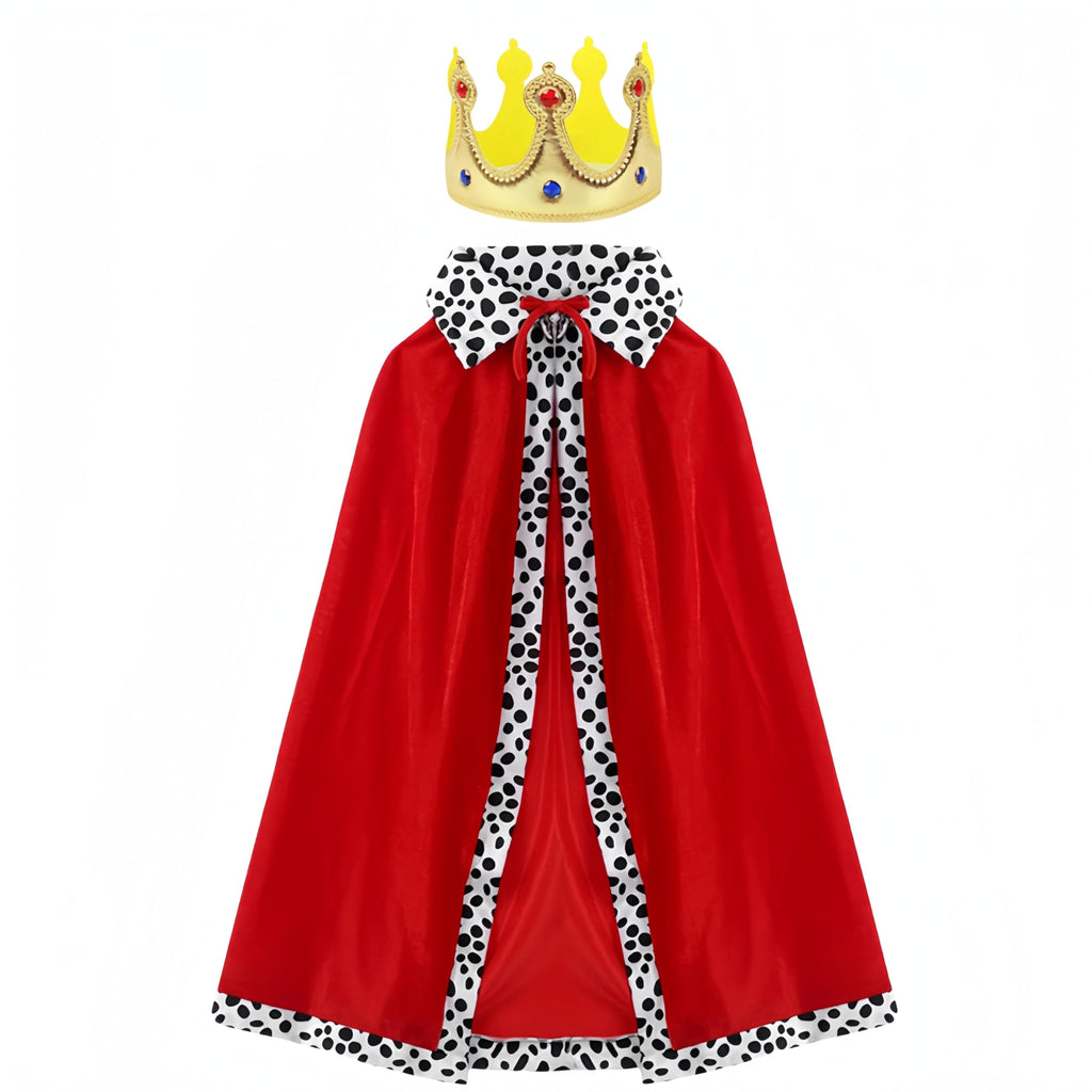 Proumhang Kids King Cape & Crown Set – 80cm Royal Cloak for Boys and Girls