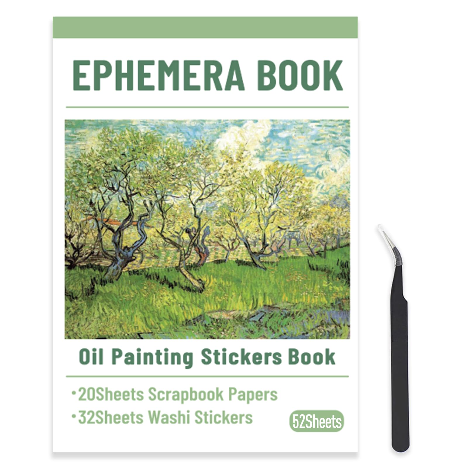 PRSTINCOL Oil Painting Sticker Book: 52 Sheets, 500+ Vintage Scrapbook Stickers for Adults & Teens
