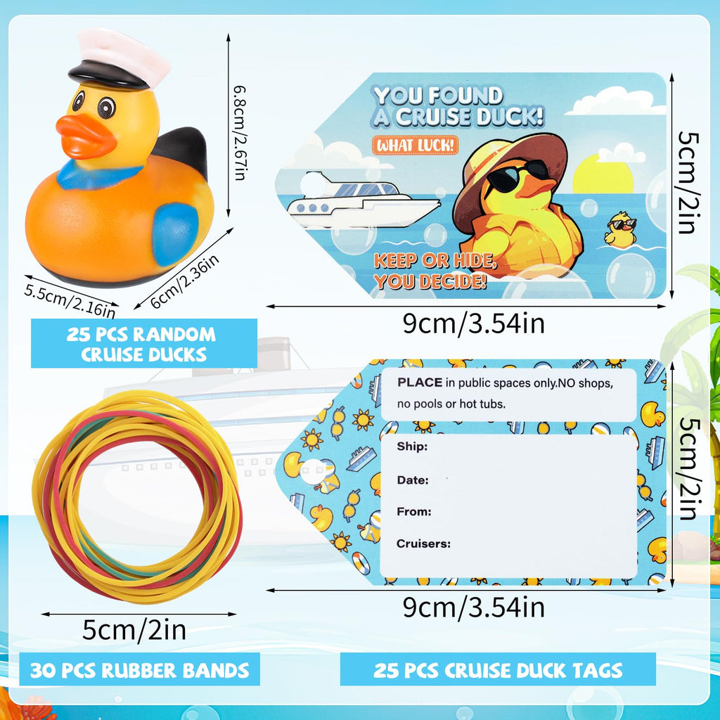 Prudiut Cruise Duck Hiding Game Kit – 12 Ducks, 15 Tags & 20 Bands