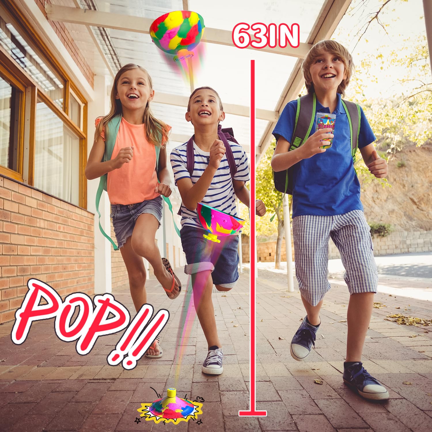 PSXTCU Magic Flying Saucer Popper 4-Pack — Soft Rubber Pop-Up Disc for Kids & Dogs