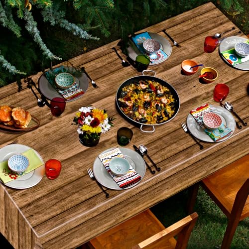 PTECDROTS 4-Pack Brown Wood Grain Tablecloths, 51x86 Inch Disposable PE Table Covers for Rustic Parties