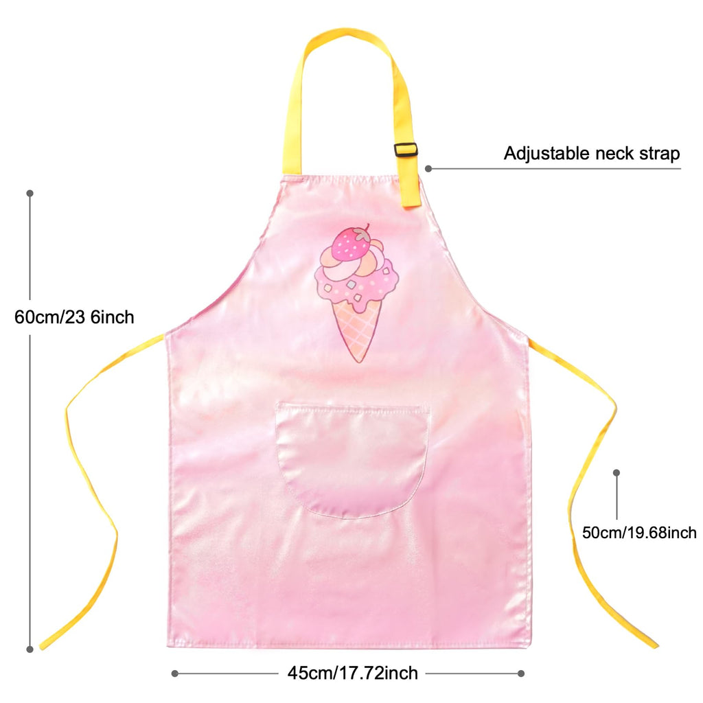 PUBMIND Kids Apron – Adjustable Waterproof Cooking & Art Apron with Pocket for Boys Girls Ages 5-12