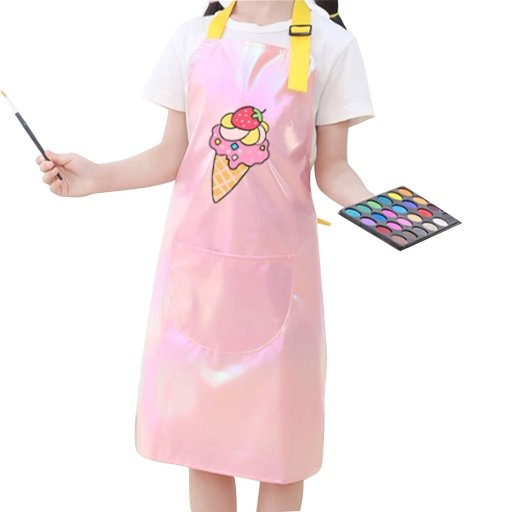 PUBMIND Kids Apron – Adjustable Waterproof Cooking & Art Apron with Pocket for Boys Girls Ages 5-12