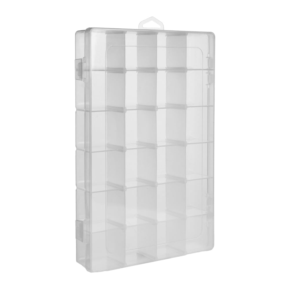 PUGED 2 Pack DND Dice Storage Box – 24 Grids Each with Removable Dividers, Holds Up to 300 Dice, Transparent PP Organizer for RPG Geeks and Crafters