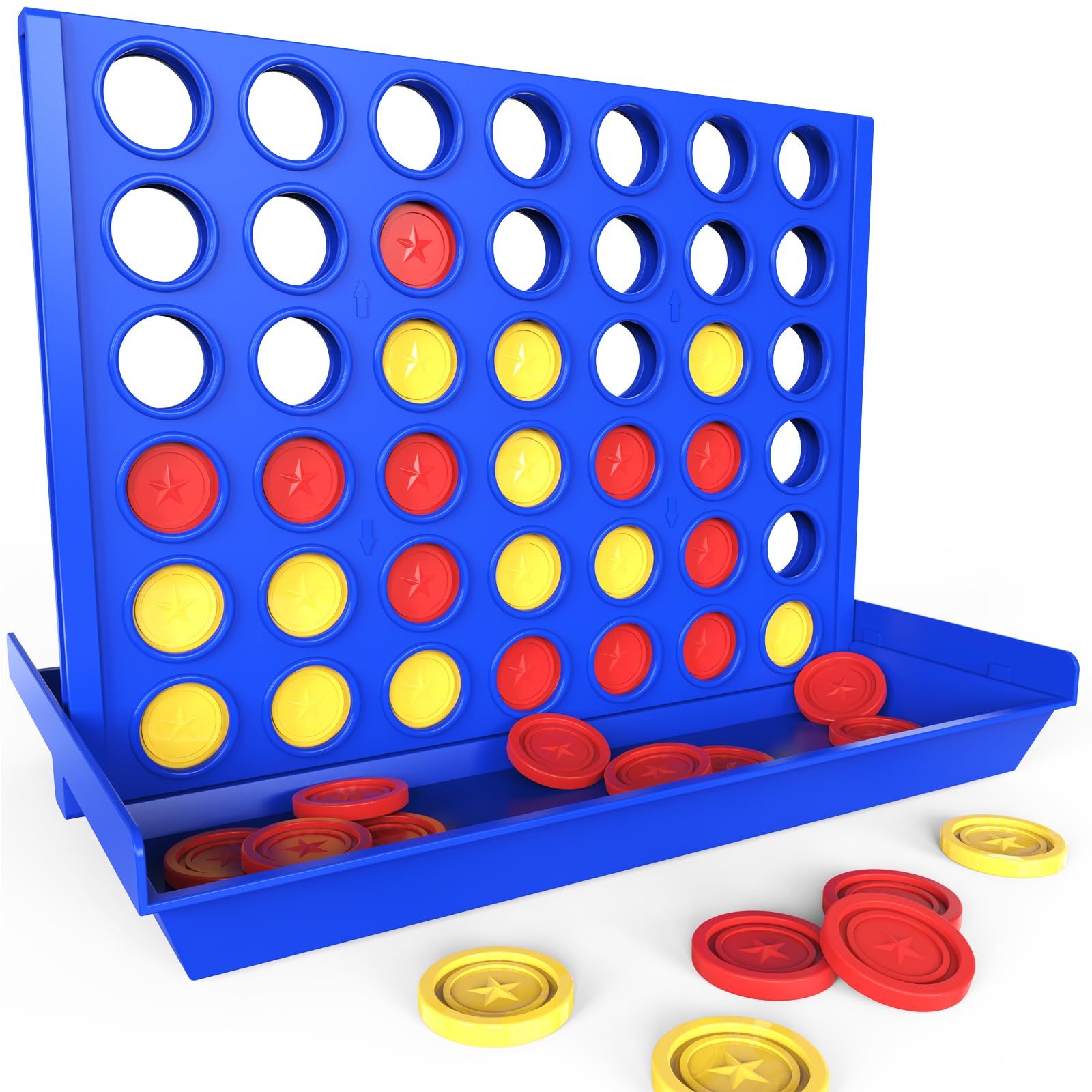 Pup Go Big Size 4 in a Row Game for Kids Ages 3+ | Foldable Tabletop Board Game with 6 Spare Discs | Indoor & Outdoor Family Fun