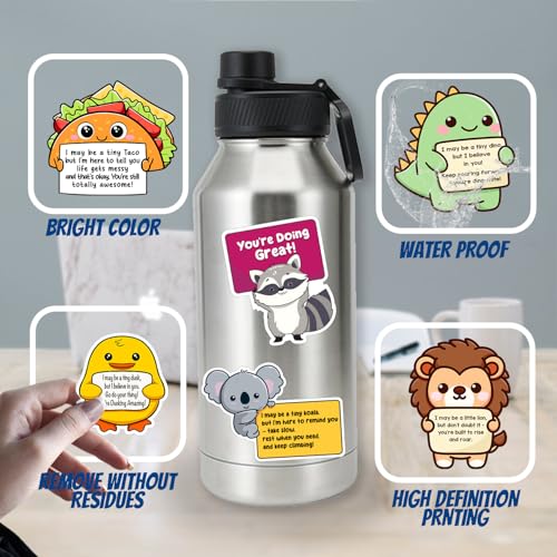 Puraesla 100-Pack Emotional Support Animal Stickers – Affirmation Vinyl Decals for Water Bottles, Laptops, Phones