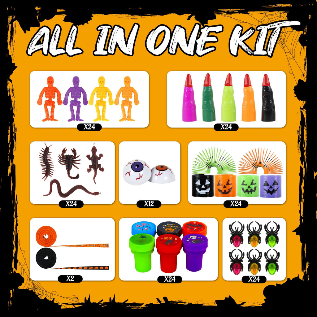 PURPERCAT 24-Piece Halloween Party Favors Set – Non-Candy Goodie Bag Stuffers for Kids