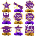 Purple and Gold Graduation Centerpieces 2026 – Pack of 9 Table Decorations KatchOn