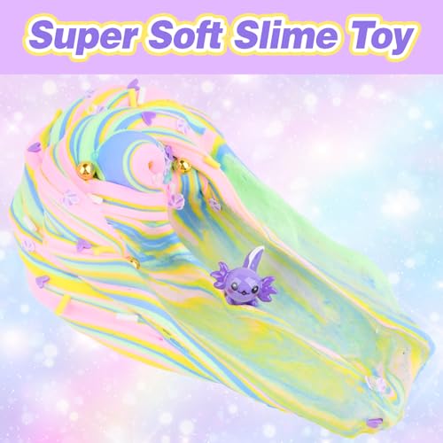 Purple Axolotl Butter Slime Kit – 300ml Scented Non-Sticky Slime with Charm & Stickers