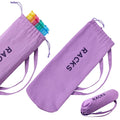 Purple Canvas Drawstring Mahjong Rack Bag - 21x6.3 Inch Storage for Tiles & Pushers