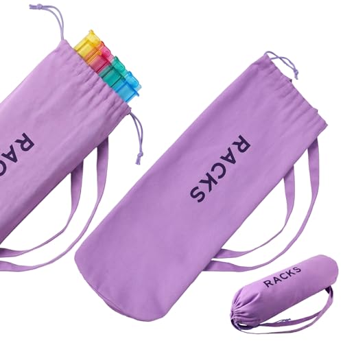 Purple Canvas Drawstring Mahjong Rack Bag - 21x6.3 Inch Storage for Tiles & Pushers