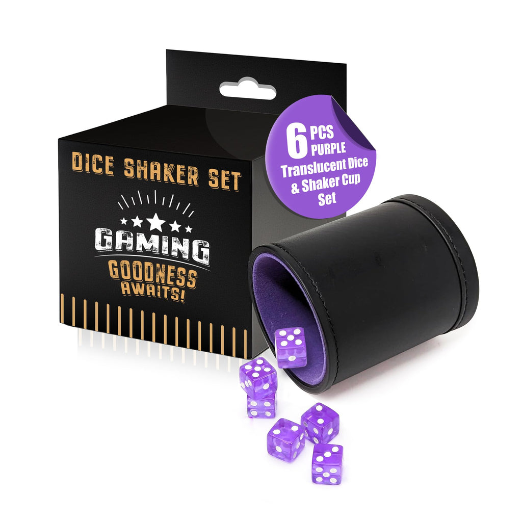 Purple Dice Shaker Cup with 6 Matching Translucent Dice – Harbor Loot