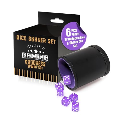 Purple Dice Shaker Cup with 6 Matching Translucent Dice – Harbor Loot