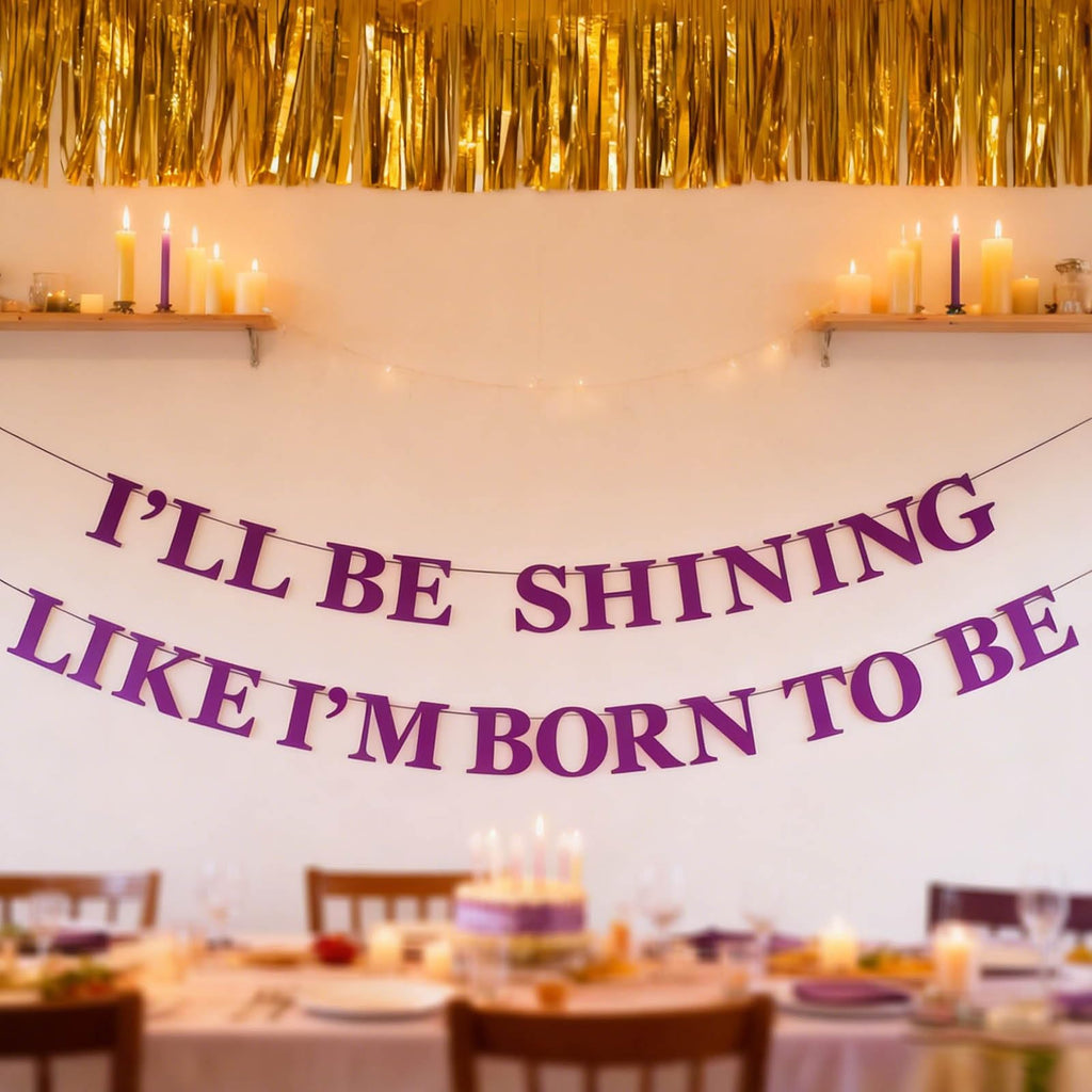 Purple Glitter Banner with Empowering Quote – CHOOSE-IT Party Decor