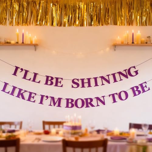 Purple Glitter Banner with Empowering Quote – CHOOSE-IT Party Decor