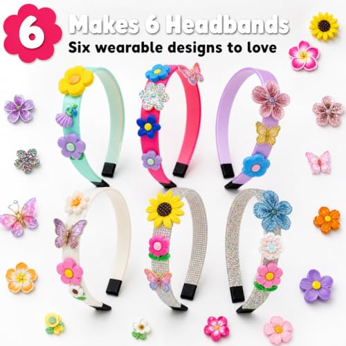 PURPLE LADYBUG Flower Headband Making Kit – DIY Craft Set for Girls Ages 5-9