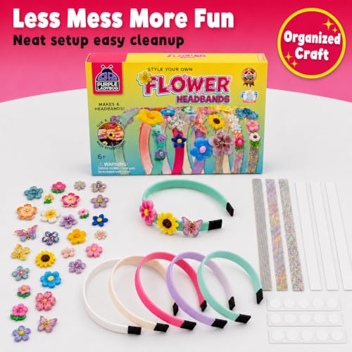 PURPLE LADYBUG Flower Headband Making Kit – DIY Craft Set for Girls Ages 5-9