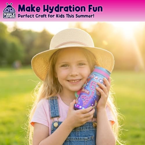 PURPLE LADYBUG Mermaid Water Bottle Decorating Kit for Girls Ages 5-10