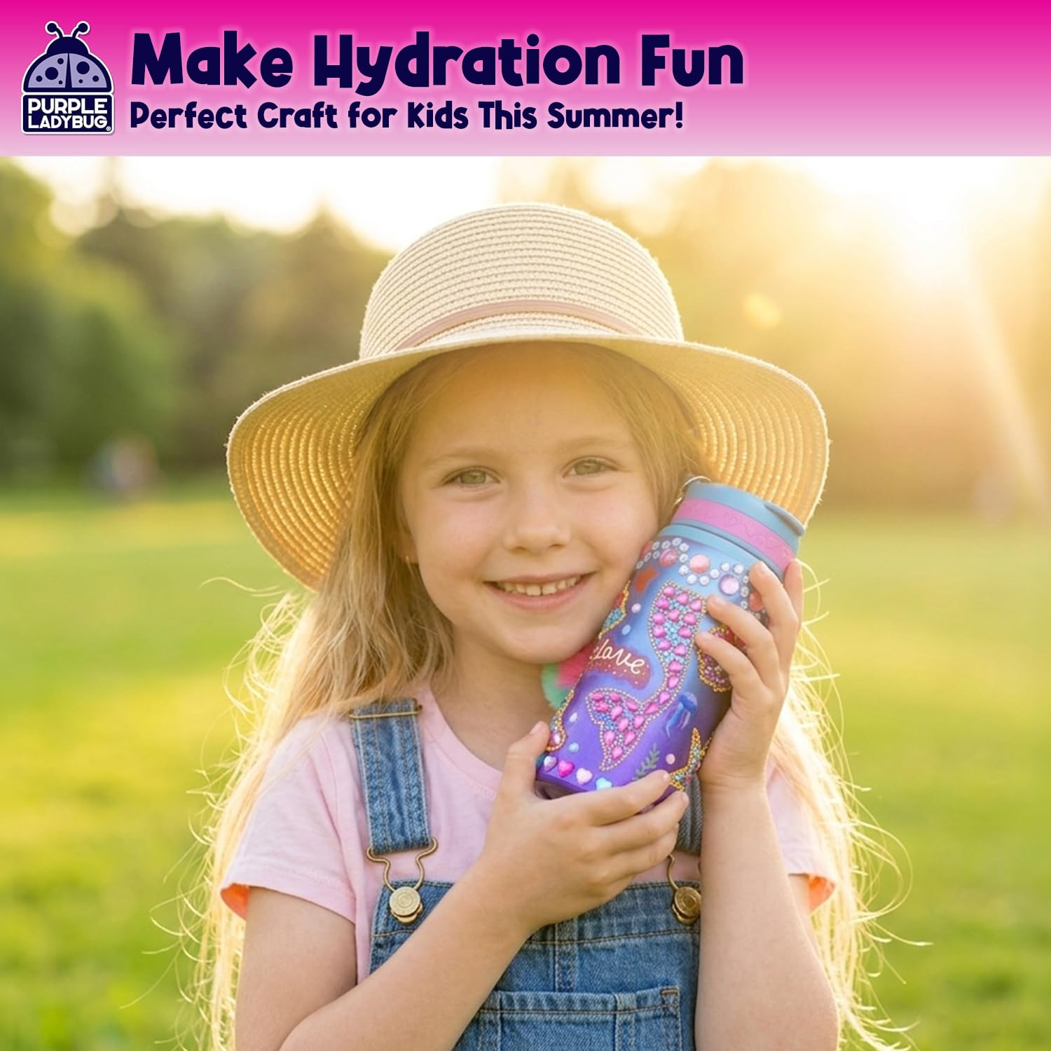 PURPLE LADYBUG Mermaid Water Bottle Decorating Kit for Girls Ages 5-10