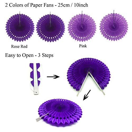 Purple Party Decorations Set – Birthday Banner, Curtains, Pompoms, Fans, Garland & Balloons