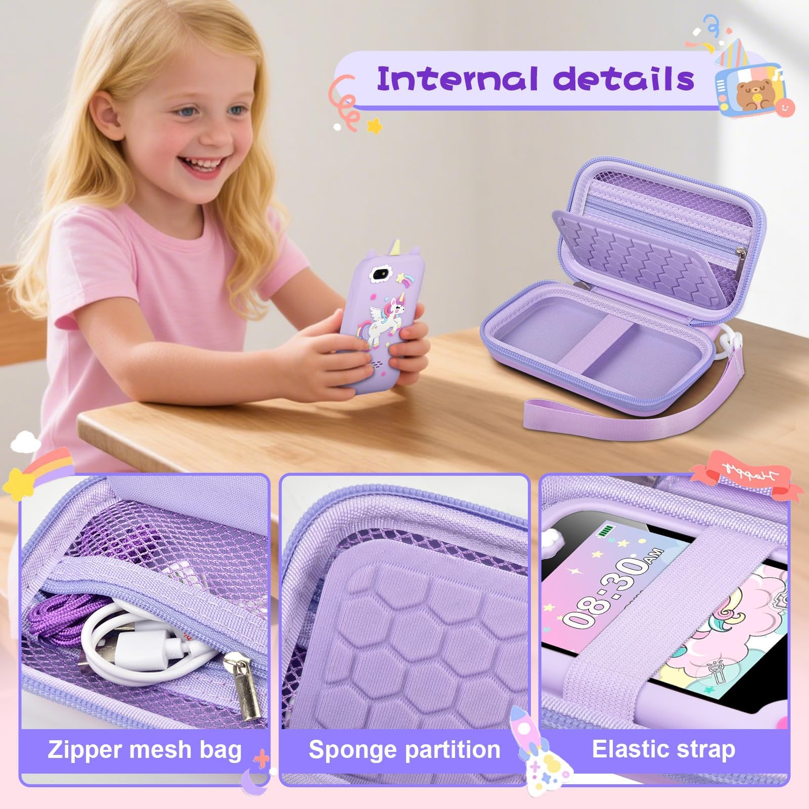 Purple Pony Kids Toy Phone Case - Compatible with KOKODI, Luoba, Yosfeng & More