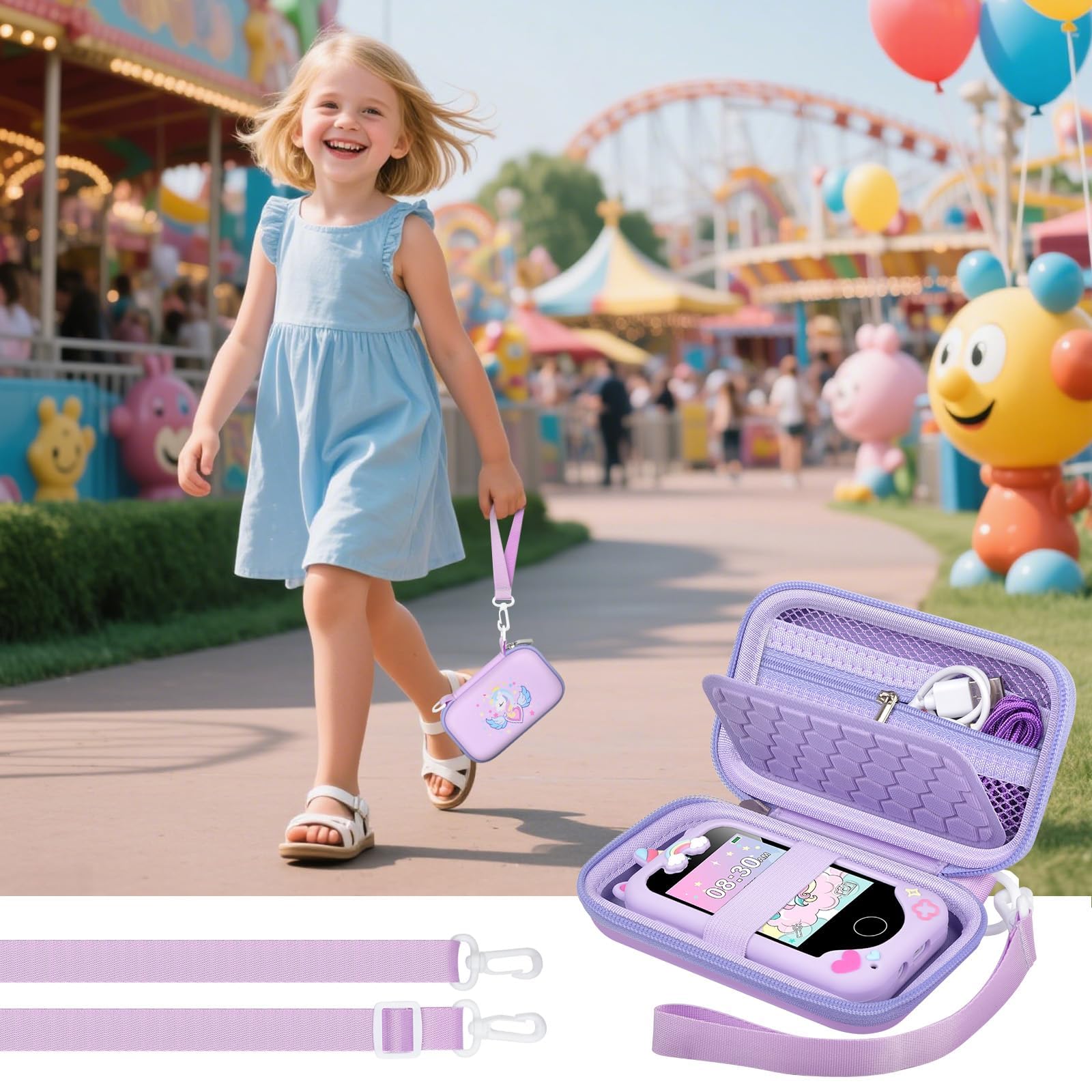 Purple Pony Kids Toy Phone Case - Compatible with KOKODI, Luoba, Yosfeng & More