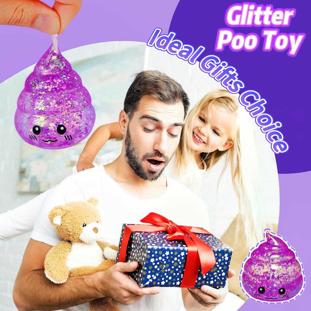 Purple Poop Stress Ball – Glitter Squishy Toy for Anxiety Relief by EVDERS
