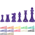 Purple WE Games Color Bright Plastic Staunton Tournament Chess Pieces – Half Set with 3.75" King