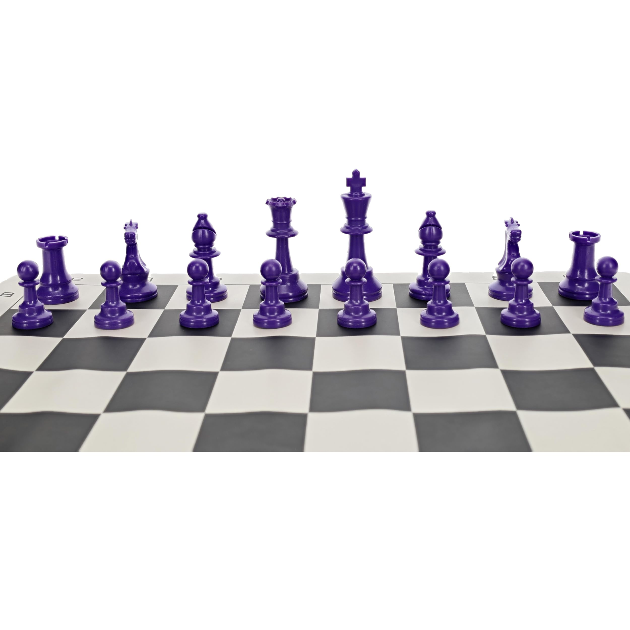 Purple WE Games Color Bright Plastic Staunton Tournament Chess Pieces – Half Set with 3.75" King