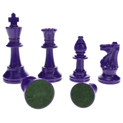 Purple WE Games Color Bright Plastic Staunton Tournament Chess Pieces – Half Set with 3.75" King