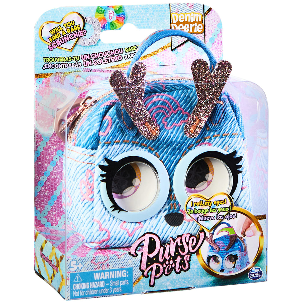 Purse Pets Micros Denim Deerie Mini Purse with Eye Roll Feature for Kids