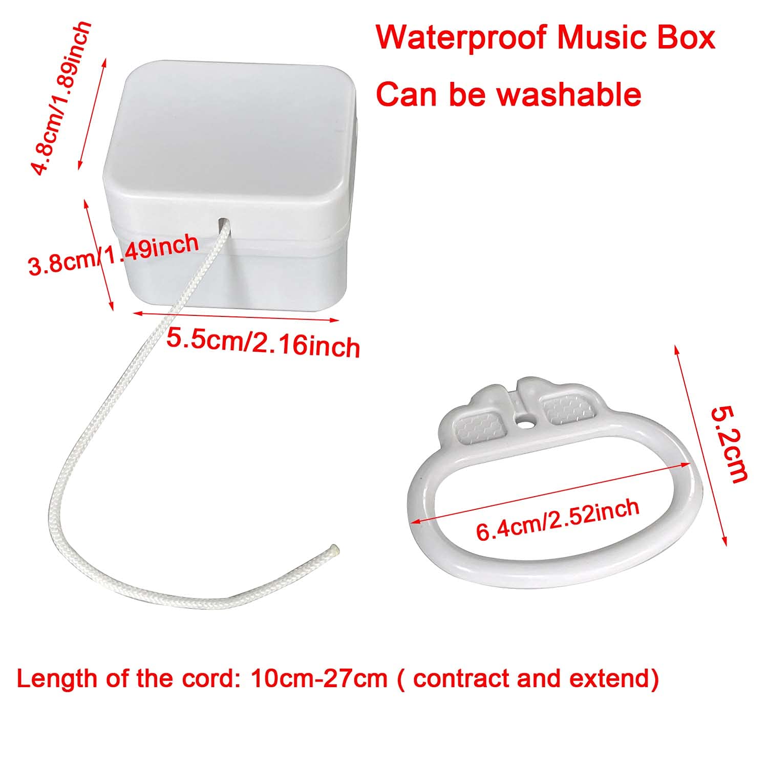 Pursuestar Washable Pull String Music Box – Waterproof Windup Toy with Brahms Lullaby