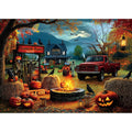 PuzzOne 1000 Piece Halloween Puzzle - Scarecrow Heaven Scene with Pumpkin Lanterns & Ghost Truck