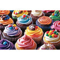 PuzzOne 300 Piece Jigsaw Puzzle – Colorful Cupcakes, 17x11 Inches, with Letters on Back