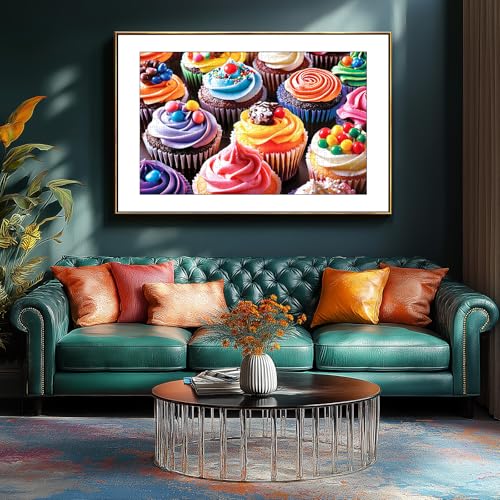 PuzzOne 300 Piece Jigsaw Puzzle – Colorful Cupcakes, 17x11 Inches, with Letters on Back